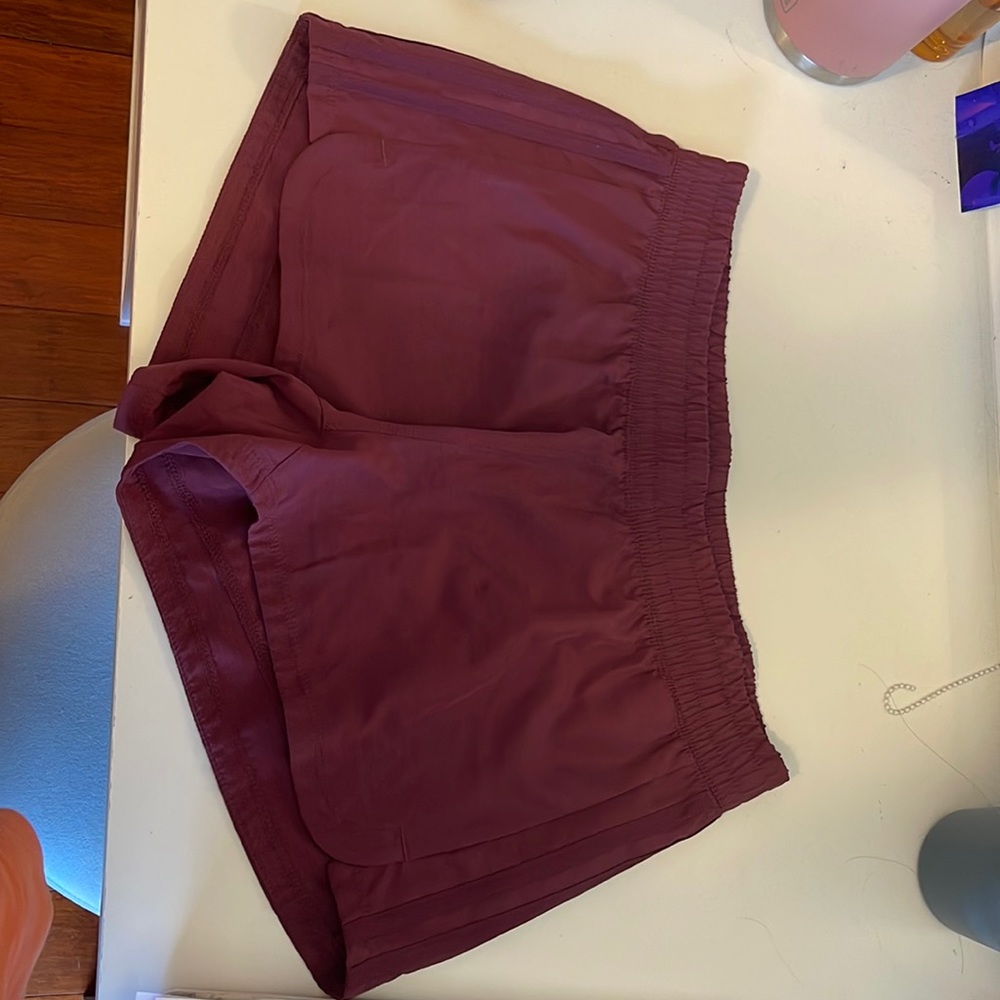 maroon athletic shorts